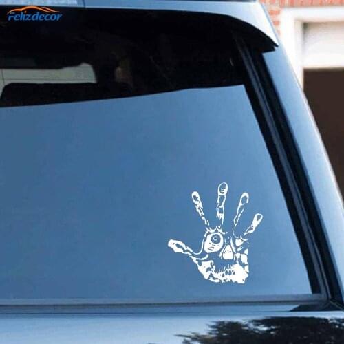 Black/Silver Funny Skull Eye Fingers Zombie Hand Vinyl Decals Car Stickers Accessories Graphic C062