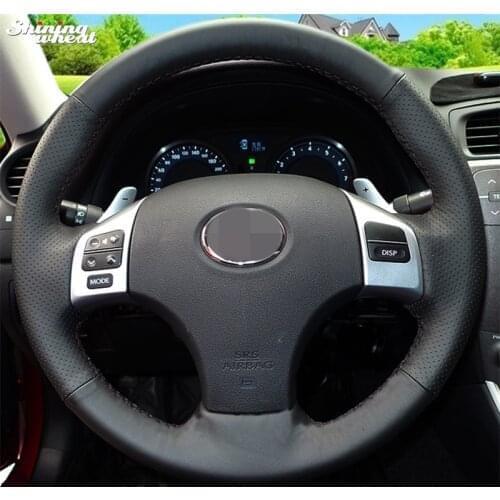 BANNIS Black Leather Steering Wheel Cover for Lexus IS IS250 IS250C IS300 IS300C IS350 IS350C F SPORT 2005-2011
