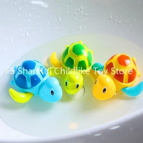 Color swimming turtles bath toys for baby made by environmentally friendly ABS