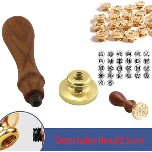 Retro European A-Z 26 Letters Wax Seal Stamps for Sealing for Envelope Wedding Jar Packaging Gifts Scrapbooking Stamping 2.5cm