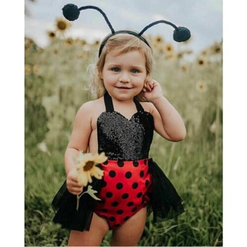 Imcute 2020 Baby Girl Clothes 2Pcs Toddler Kid Baby Girl Cartoon Bodysuits Sunsuit Tutu Dress Headband Outfits Clothes 0-24M