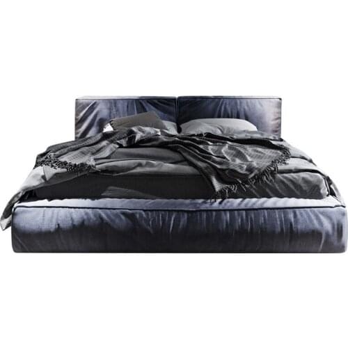 Italian leather bed minimalist modern minimalist furniture combination soft bed Nordic luxury leather bed bedroom furniture