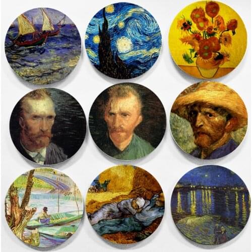 Starry night Vincent Willem van Gogh oil painting wall hanging plate decorative plates impressionism style for home decoration