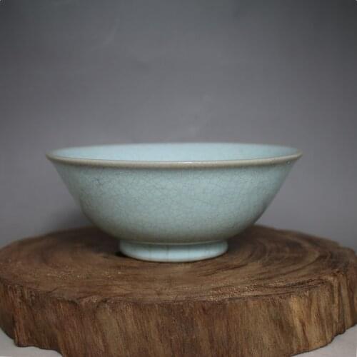 Rare Old Chinese Song Dynasty "Ru kiln" porcelain bowl, Free shipping
