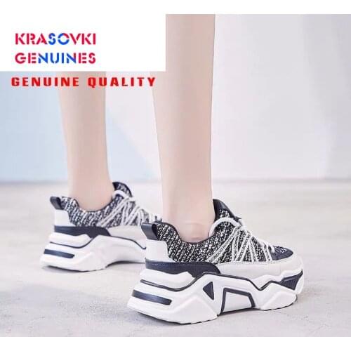 Krasovki Genuines Sneakers Women Autumn Thick Bottom Dropshipping Casual Ins Bling Mixed Colors Breathable Fashion Women Shoes