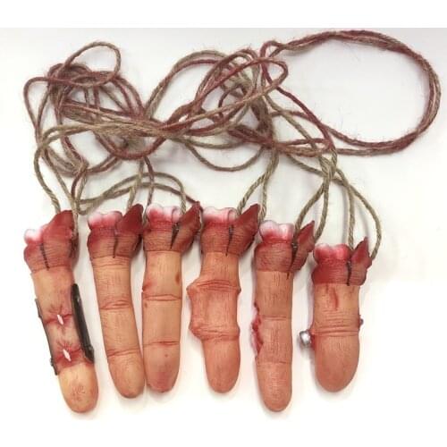 Bloody Fake Broken Finger Halloween Severed Broken Body Parts Scary Halloween Horror Props Haunted House Hanging Decorations