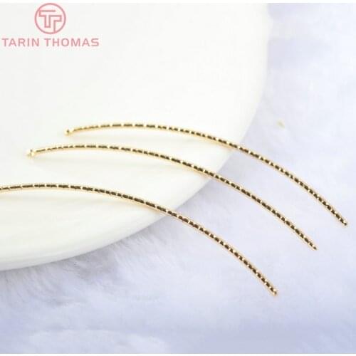 10PCS Length 67MM 24K Gold Color Brass Arcuated Rod Charms Pendants High Quality Diy Accessories Jewelry Findings