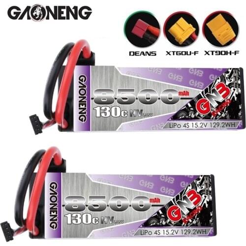 GAONENG GNB 15.2V 8500mAh 130C/260C LiPo Battery For Remote Control Car Racing Spare Parts With Shell Upgrade LiHV 4S Battery