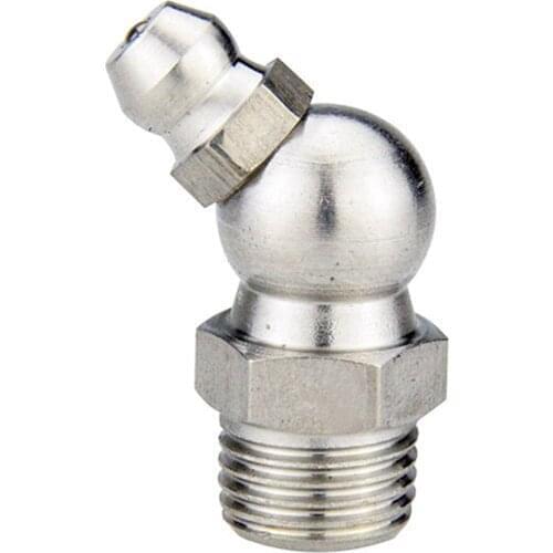 M12*1.25 Metric Male 45 Degree Stainless Steel Grease Zerk Nipple Fitting For grease gun