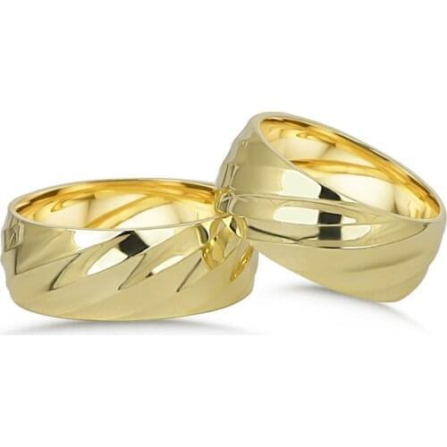 Gold Plated Silver Couple Wedding Rings
