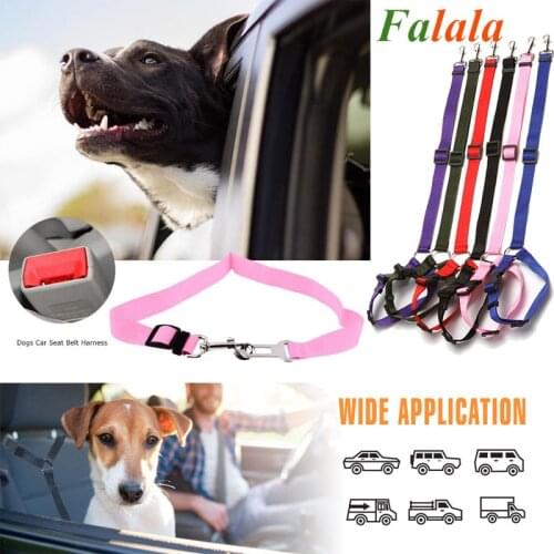 Pet Dog Cat Car Seat Belt Adjustable Harness Seatbelt Lead Leash for Small Medium Dogs Travel Clip Pet Supplies 13 Colors