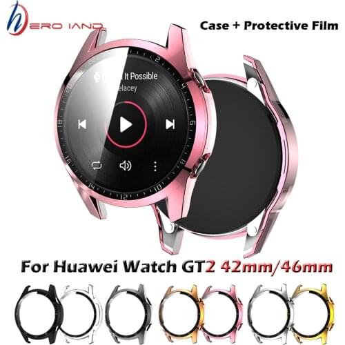 Screen Protector Cover for Huawei Watch GT 2 46mm 42mm Case Plating PC Scratch-resistant Shell Light Bumper For GT2 Accessories