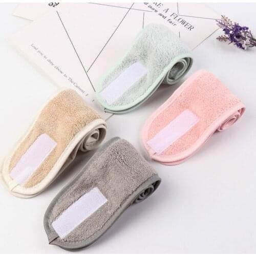 1PC Fashion Facial Hairband Makeup Head Band Toweling Hair Wrap Shower Cap Stretch SPA Facial Headband Color Hair Acessories