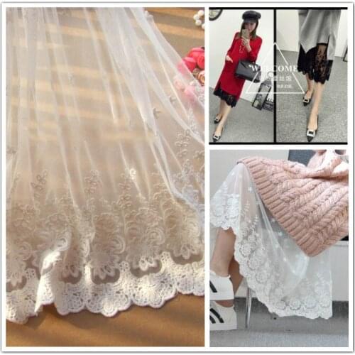 1Yard/Lot Black White Royal wind 100% cotton gauze wedding dress lace trim cloth diy clothes accessories 45cm-125cm lace fabric