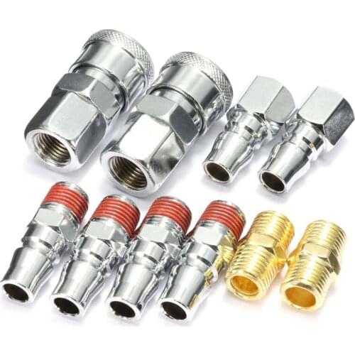 10Pcs 1/4 inch BSP Air Line Hose Compressor Fitting Connector Coupler Quick Release Pneumatic Parts for Air Tools Hardware