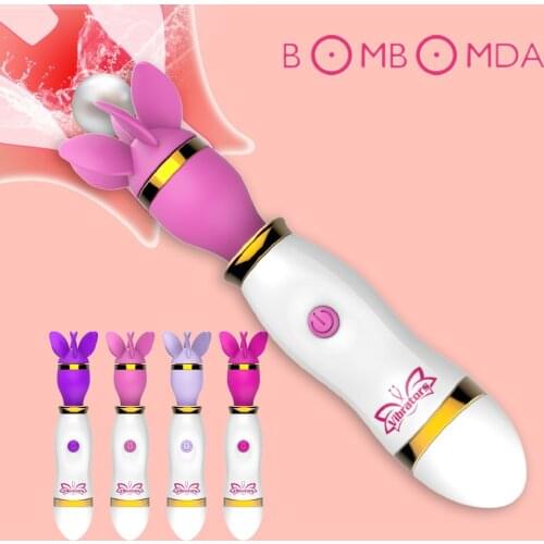 12 Speed 360 Degree Rotation Tongue Licking Vibrator AV Vibrators Stick Nipple Orgasm Clitoris Stimulator Female Masturbator Toy