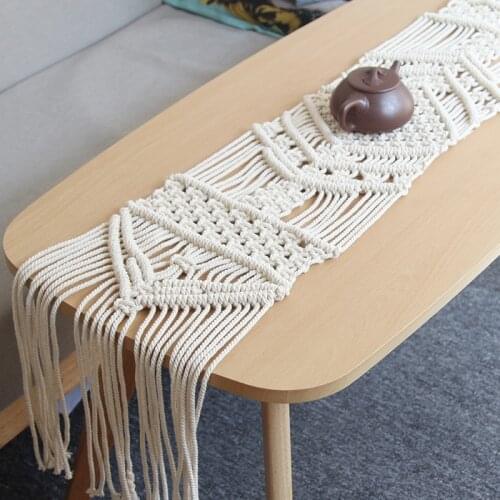 25cm x 155cm Macrame Northern European American Bohemian hand-woven rope table decor bed decor Shoe ark decor piano decor