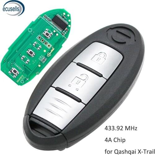 2B Car Smart Remote Key for NISSAN Qashqai X-Trail Keyless Entry Controller for Continontal PULSAR 433.92MHz 4A Chip