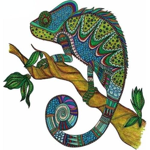 3D Fashion Fine Decal Tangled Chameleon Auto Bumper Window Car Stickers Custom Printing Vinyl Material Scratch-proof Kk13*12cm