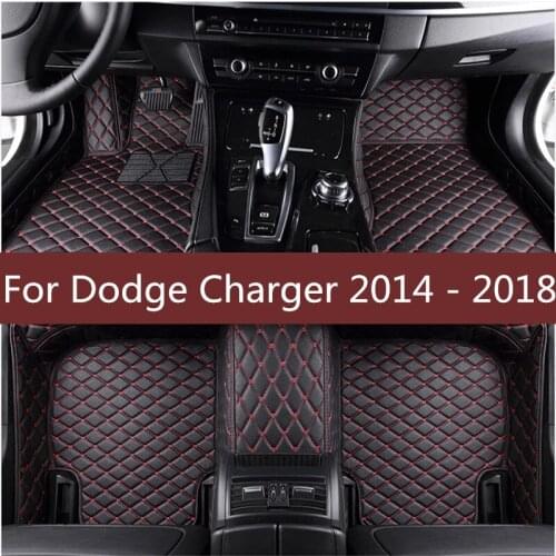Car Floor Mats Flash Mat Leather Custom Foot Pads Automobile Carpet Car Cover For Dodge Charger 2014 2015 2016 2017 2018
