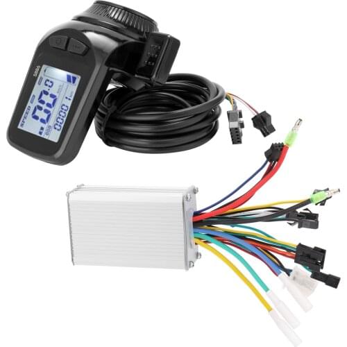 350W 24-48V/36-60V Motor Brushless Controller LCD Display Panel Thumb Throttle Electric Bicycle Scooter Brushless Controller Kit