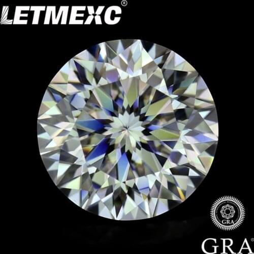 Letmexc Super White D Color Loose Moissanite Diamond Gemstone VVS1 Excellent Plum Blossom Cut for Custom Jewelry With GRA Report