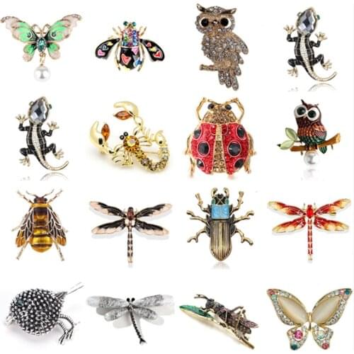 Animal Bee Ladybird Ants Bird Snails Brooches Insect Brooch Pin Jewelry Banquet Christmas Gifts Accessories Jewelry