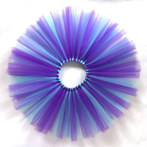 Girls Purple And Aqua Fluffy Tutu Skirt Baby Birthday Party Kids School Performance Dance Costume Girl Clothes Newborn-12Y