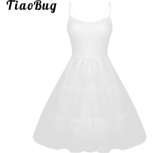 Women’s Underdress Spaghetti Strap Full Slip 1950s Vintage Petticoat Wedding Dress Bridal Petticoats Crinoline Tutu Underskirts