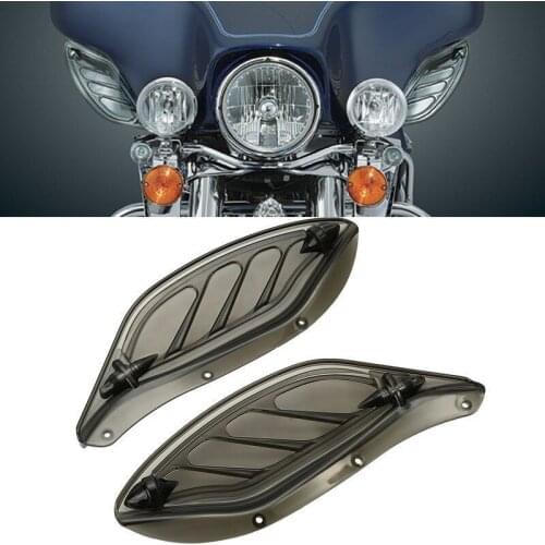 Smoke Side Wing Windshield Air Deflectors For Harley Electra Glide Street Glide Tri Glide 96-13