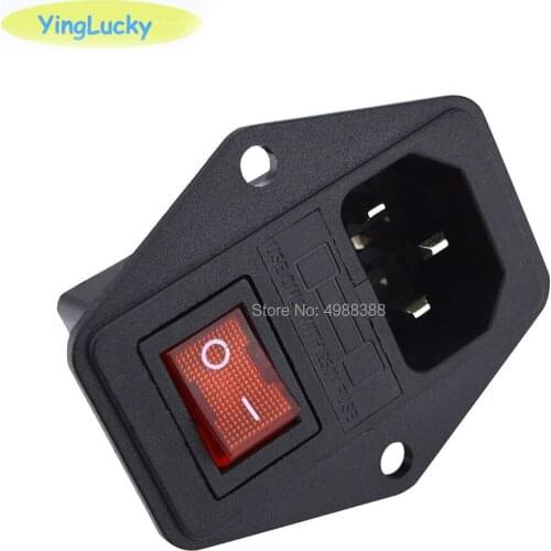 Yinglucky jamma arcade ON/OFF switch Socket with female plug for power supply cord Jamma arcade machine IO switch with Fuse