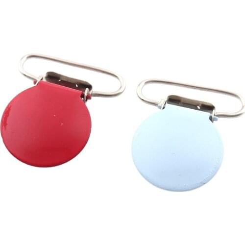 10pcs 36*26mm Metal Vacuum plating Top Quality Suspender Pacifier Clips Straps Clasp for Trousers Accessory Blue Red