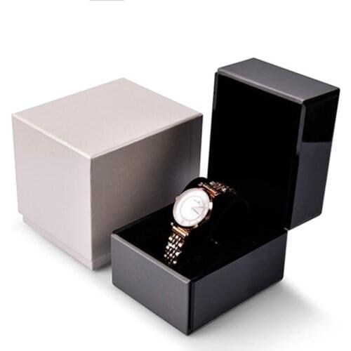 Wholesale Leather Watch Display Box Bracelet Jewelry Box Man Watch Gift Boxes Storage Organizer Showed Case 10x8.5x8.5cm