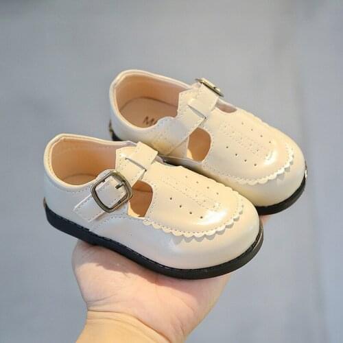 Children Shoes Kids Casual Sneakers PU Leather Shoes For Boys Girls Performance Stage Formal Wedding Flats T-strap Cut-outs Soft