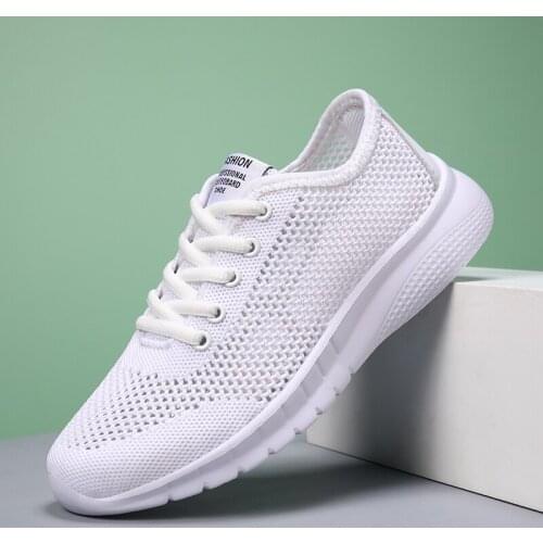 Women Casual Shoes Fashion Breathable Mesh Sneakers White Sports Shoes 2021 Female Flat Walking Running Shoes for Gym Basket