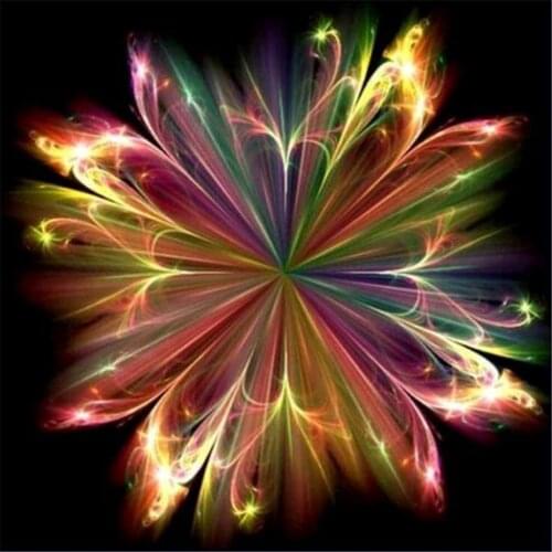 Abstract Flower DIY Cross Stitch Embroidery 11CT Kits Needlework Craft Set Printed Canvas Cotton Thread Home Wholesale