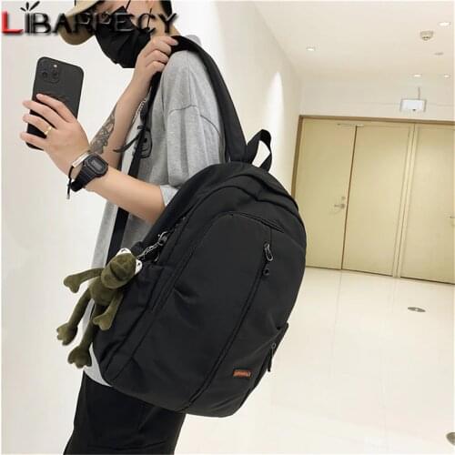 2021 New Womens Backpack Solid Color Design Ladies Student School Bags High Quality Nylon Cloth Teenager Laptop Backpack Sac