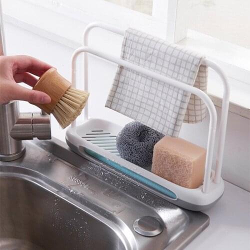Simple Double-layer Fashion Towel Hanging Drying And Wiping Arrangement Rack With Drain Kitchen Diatom Mud Double Rod Rag Rack
