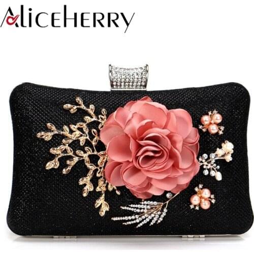 Luxury Designer Women Flower Clutches Evening Bags Handbags Wedding Clutch Purse