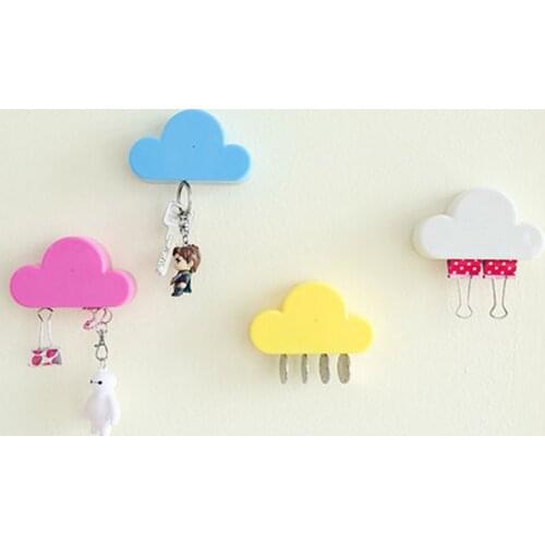 Pink/Yellow Cloud Shape Magnets Wall Key Holder Keys Securely