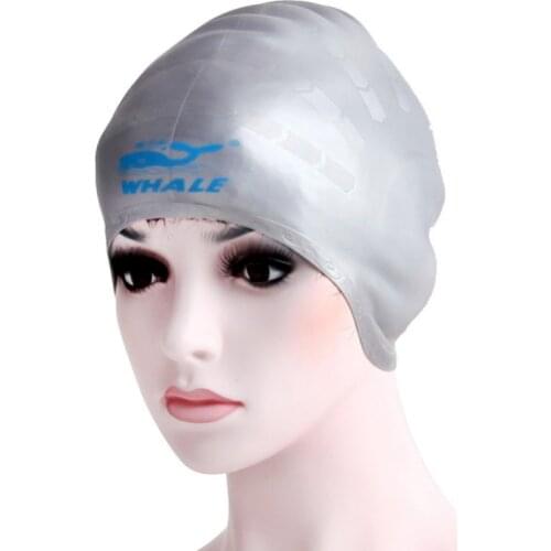 Adults Swimming Cap Silicone Men Women Long Hair Waterproof Swim Pool Cap Ear Sports High Elastic Silicone Diving Hat