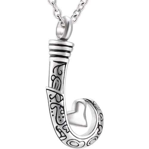 Stianless steel Hook Cremation urn Pendant Heart Memorial Jewelry for Ashes Keepsake