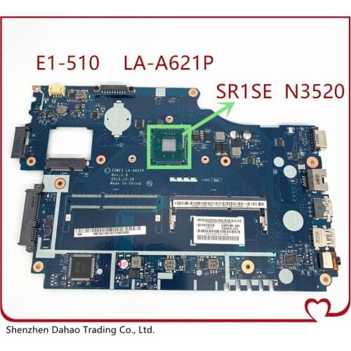 Z5WE3 LA-A621P For Acer Aspire E1-510 E1-510G Laptop Motherboard notebook pc mainboard NBC3911001 NB.C3911.001 SR1SE N3520