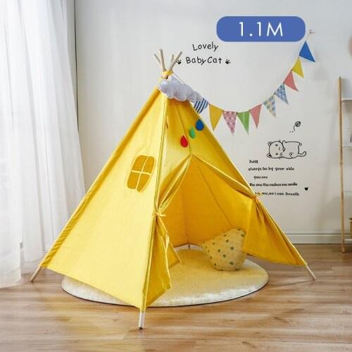 1.35M Cotton Carva Indian Childrens Tent Portable Kids Tent Tipi Teepee Childrens House Indoor Childrens Hut Baby Tent