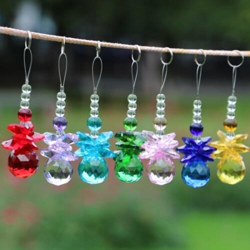 1PCS Crystal Suncatcher Hanging Pendant Angel Handmade Ornament Rainbow Maker Chandelier Crystals Prism Ball Window Pendant