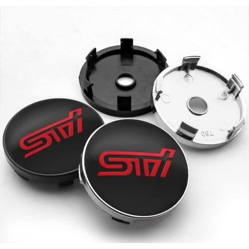 4PCS 60MM Car Wheel Center Hub Caps 56MM STI logo Emblem Sticker Decal For Subaru XV Outback Legacy Forester Impreza STI WRX