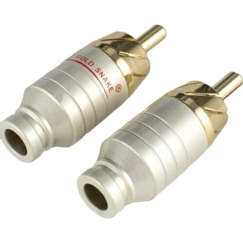 4Pcs Audio Adapter Connector Gold Plated RCA Plug AV Cable Accessories