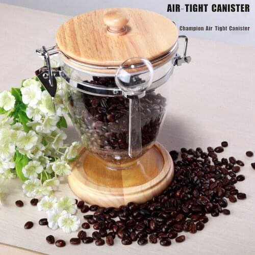 Acrylic Storage Box Curing Pot Seal Oak Lid Tea Food Canister Kitchen Containers Jars Bottles Vacuum Caps Sugar Milk Powder Bowl