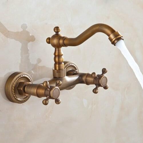 Antique Twist Base Kitchen Faucet Brass Faucets Kitchen Swivel Faucet Bathroom Basin Brass Sink Mixer Tap Bathroom Products