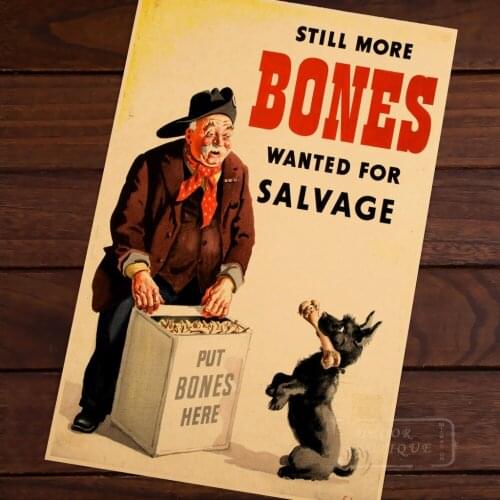 MORE BONDS WANTED FOR SALVAGE WW2 Propaganda Vintage Retro Poster Decorative Wall Canvas Sticker Posters Home Decor Gift